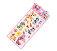 Animal Belly Stickers, Cute 3D Decals, 8.66x3.94x0.39in Mini Cartoon Sticker Pack With Raised Texture Design, Sturdy Adhesive Decor Set, Fun Creative Style Design, Laptop Notebook Use