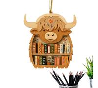 Animal Book Ornaments, Cute Wooden Tree Decorations, Creative Animal Hanging Ornament with Smooth Wooden Finish, Home Decor Ornament, Holiday Tree Decoration for Kids Adults Family