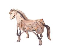 Animal Building Blocks, Wooden Stem Toy, Horse Brick Puzzle, Educational Skill Builder, Desktop Display Gift, Kids Craft Playtime Fun, Size 6.5x5.51x2.95