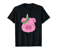 Animal Cerdo Indígena con Pluma Joyería Indígena Camiseta gráfica económica