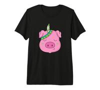 Animal Cerdo Indígena con Pluma Joyería Indígena Camiseta Premium