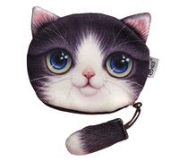 Animal Change Purse for Coins | Cat Zippered Coin Purse | Cute Coin Bag with Cat Tail Decor, Portable Change Pouch for Cell Phone, Cards, Jewelry, Keys