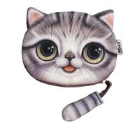 Animal Change Purse for Coins | Cat Zippered Coin Purse | Cute Coin Bag with Cat Tail Decor, Portable Change Pouch for Cell Phone, Cards, Jewelry, Keys