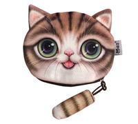 Animal Change Purse for Coins | Cat Zippered Coin Purse | Cute Coin Bag with Cat Tail Decor, Portable Change Pouch for Cell Phone, Cards, Jewelry, Keys
