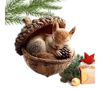 Animal Christmas Ornaments | Funny Resin 3D Acorn | Resin Cute Holiday Decor Christmas Tree Ornaments | for Indoor Outdoor Living Room Wall Door Mantel Fireplace Farmhouse Garden Yard Porch