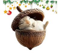 Animal Christmas Ornaments | Funny Resin 3D Acorn | Resin Cute Holiday Decor Christmas Tree Ornaments | for Indoor Outdoor Living Room Wall Door Mantel Fireplace Farmhouse Garden Yard Porch