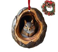Animal Christmas Ornaments, Raccoon Christmas Ornament, Owl Acrylic Holiday Ornament, Squirrel Christmas Decorations, Hedgehog Christmas Pendant, Bunny Animal Ornament For Christmas