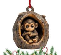Animal Christmas Tree Decorations | Cute 2D Acrylic Koala, Monkey & Cat Ornaments | Christmas Bag Pendant & Home Decor Signs,Christmas Animal Decorations | Acrylic Koala, Monkey, & Cat Ornaments