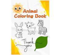 Animal Coloring Book: 15 Cute Monoline Designs of Zoo Animals for Kids Ages 6-8