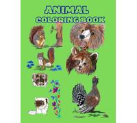 Animal Coloring Book: 24 Fun and Easy Designs for Toddlers and Children-Wild Animals Forest, Rainforest & Mountain Wildlife