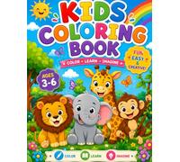 Animal Coloring Book for Kids Ages 3-6: Cute and Easy Zoo, Farm, Jungle, Ocean, and Woodland Animals with Large Simple Designs for Toddlers, Preschoolers, and Kindergarten Kids