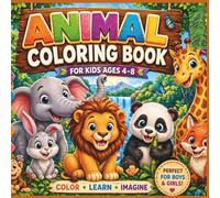 ANIMAL COLORING BOOK FOR KIDS AGES 4-8: Activity Book Mazes, Word Search, Coloring, Tracing and A to Z Alphabet Learning for Kids