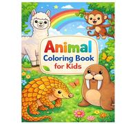 Animal Coloring Book for Kids Ages 4-8: Cute and Fun Zoo, Farm & Wild Animals Coloring Pages for Boys and Girls (Big Easy Drawings for Toddlers & Preschool)