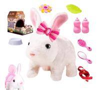 Animal Conejo Eléctrico con Sonidos - Peluche Realista Conejito, Efectos Interactivos de Movimiento de Salto, Deliciosa Experiencia de Peluche, Fomenta la Creatividad Divertida de Juego |