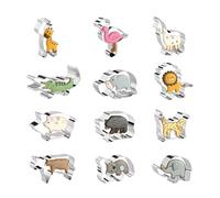 Animal Cookie-Cutters, 12-Piece Stainless Steel Cookie and Sandwich Mold Set, Fun Toddler Food Cutter for Bread Snacks Lunch Preparation Birthday Party Crafts & Baking Activities