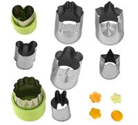 Animal Cookie Cutters - Stainless Steel Sandwich Molds 8-Piece | PE and stainless steel construction; smooth inner surfaces; cute animal and fruit shapes for cookies, bread, sandwiches and