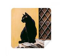 Animal Cool Negro Gato Fotografía Gafas de Limpieza Ropa de Limpieza de Pantalla Limpiador de Suede Tela 2pcs
