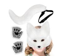 Animal Cosplay Masque - Costume Prop with Tail and Animal Paw Gloves