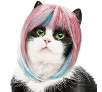 Animal Costume Wig, Blue Pink Wig, Cats Cosplay Fun, Adjustable Fit, Soft Material, Perfect for Photography, Travel, and Festive Role Play at Masquerades or Halloween