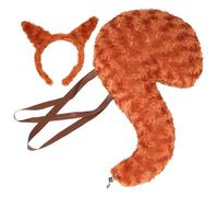 Animal Costumes Kids, Squirrel Ears Headband and Tail Set, Cute Plush Outfit Accessory, Soft Cosplay Role Play Gear for School Performance, Birthday, Halloween, Zoo Events