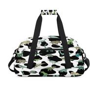 Animal Cow - Bolsas de lona para niñas y niños, linda vaca dinosa durante la noche, bolsa de viaje de fin de semana, bolsa de viaje de 24 L, bolsa de deporte para gimnasio, bolsa de práctica, color,