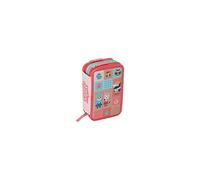 Animal Crossing Estuche con 3 Cremalleras Crossfing con bolígrafo Frixon, Rosa, Casual