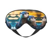 Animal Cute Brown Otters Sleep Eye Mas Updated Design Light Block Night Eye Blinder Hombres Mujeres Turnos Trabajo Viajes