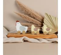 Animal de arrastre personalizado gallina de madera – a partir de 18 meses – Láser