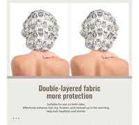 Animal de dibujos animados lindo búho,Gorro de dormir de satén ajustable para adultos, de seda, elástico, para dormir, para mujer