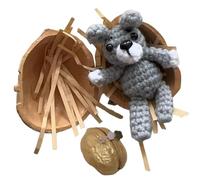 Animal de ganchillo duradero - Oso de peluche conejito de punto, muñeca suave hecha a mano | Nueva estatuilla de peluche decorativa para la decoración del hogar Estante de mesa
