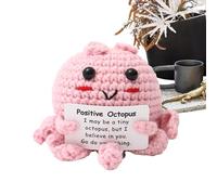 Animal de ganchillo - Lana 6.5x6.5cm | Muñeca de ganchillo de pulpo de apoyo emocional | Pulpo de ganchillo hecho a mano | Mini regalo inspirador para decoración navideña, viajes y positividad diaria