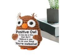 Animal De Ganchillo Positivo: Muñeca De Apoyo Emocional Con Lindo Búho, Divertido Peluche Hecho A Mano Con Características De Comodidad Edificante | Compañero Decorativo Para El Hogar De La Empresa