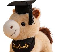 Animal de graduación - Muñeca conmemorativa suave para abrazar, recuerdo de un caballo de peluche de 11 pulgadas, tierno compañero para dormir, funda para accesorios de tela | para los