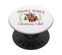 Animal de Granja de Vacas Highland del Small Town Christmas Club PopSockets PopGrip Adhesivo