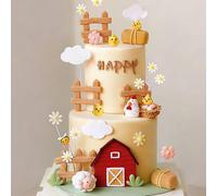 animal de granja decoración para pastel pollo animal de granja decoración de cumpleaños pollito huevo topper de pastel para baby shower fiesta de cumpleaños decoraciones