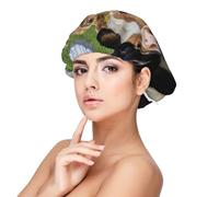 Animal de granja Vaca Ganado,Gorro de dormir de satén para adultos - Gorro de dormir elástico para mujer, cubrecabello nocturno