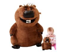 Animal de peluche de castor - Muñeca de castor de peluche de simulación con cola de paleta texturizada, suave almohada de castr 3D y pelche, juguete realista modelo de vida silvestre para niños, adu
