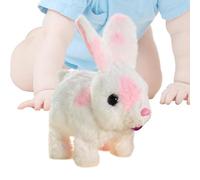 Animal de peluche de conejo realista y realista de peluche de conejito | 6 pulgadas de peluche de conejo electrónico punteado felpa de Pascua de campana,Juguetes educativos con sonidos y movimiento