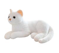 Animal de peluche de gato - Almohada realista 3D de gatito, juguete de terciopelo corto suave antiarrugas, cojín estimulante sensorial, regalo duradero que no desprende pelusa, para dormitorio de