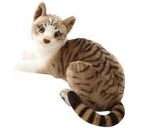 Animal de peluche de gato realista, gato gris realista de felpa, 11.8 '' Lindo juguete de gatito, animales de estufa americanos de la realeza muñecas de muñecas para niños Birthdaycat Animales