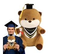 Animal de peluche de graduación, peluche de graduación - Cartoon nutrias abrazando la decoración - Animal de peluche de graduación realista con sombrero y diploma para la decoración de la habitación F