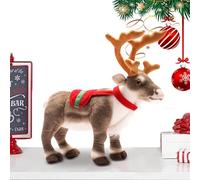 Animal de peluche de reno | Almohada decorativa de felpa de ciervo, juguetes de reno , muñeca de alce | Peluche navideño bonito de 13,7 pulgadas para sofás, camas, dormitorios, sillas, regalo para niñ