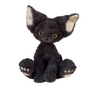 Animal de peluche gato negro - lindo peluche de 30 cm, juguete de dibujos animados, muñeca felina de suave, adorable adorno para sofá gato | Acogedor regalo de compañía para