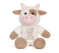 Animal de peluche inspirador de vaca de 15 pulgadas, You Are Braver Than You Believe Gift