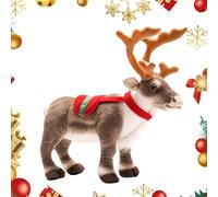 Animal de peluche navideño | Almohada decorativa de felpa de ciervo, juguetes de reno , muñeca de alce | Juguete lindo de los ciervos del ornamento del reno 13.7in para las salas de estar de las s
