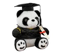 Animal de peluche panda, graduación Panda Bear | Animal de peluche Panda - Toys Kids Toys Soft Doll with Hat & Certificate, Class of 2025 Decor for Elementary High School & College