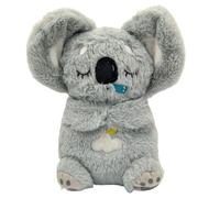 Animal de peluche que respira, 5 niveles de respiración ajustable Koala Sleep Buddy con luces musicales sensoriales, lindo animal de peluche Koala con orejas móviles, alivio de la ansiedad para dormi