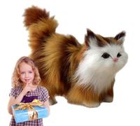 Animal de peluche realista de gato, gato de peluche, cosas geniales para tu habitación, delicada sensación suave al tacto, lindo de peluche vívido, respiración para decoración del hogar