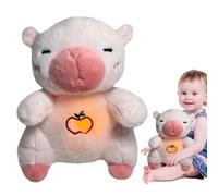 Animal de peluche transpirable, peluche transpirable, Chupete de peluche de Capybara relleno - Chupete de peluche, peluches calmantes con luz musical y movimiento de respiración para adultos y