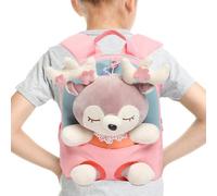 Animal de tela - Niño pequeño - con muñeca de reno extraíble, lindo niño pequeño | Bolsa escolar de animales pequeños para niños para la biblioteca infantil para adultos que escalan al aire libre